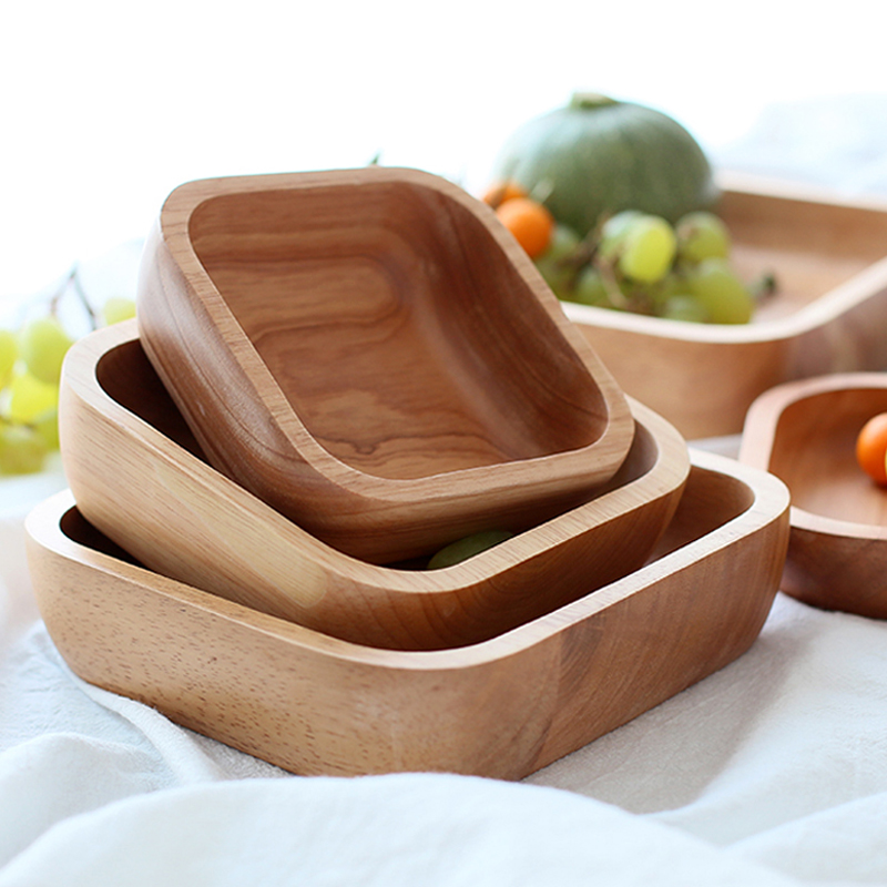 Meal Prep Bowl - 1 шт. Квадратная Деревянная миска, 4