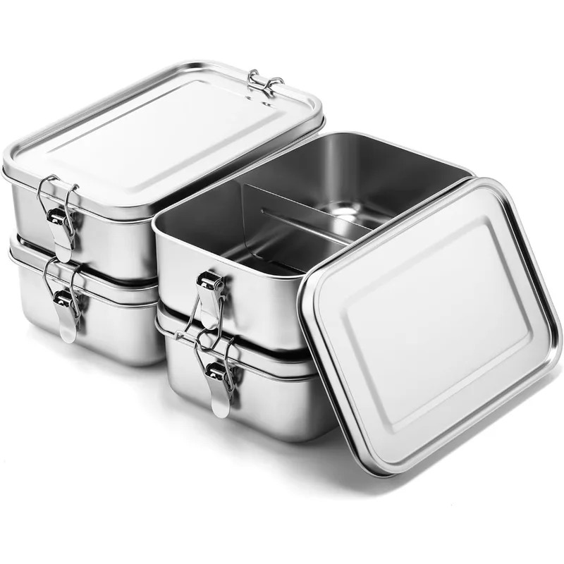Meal Prep Tupperware - Ланч-бокс из нержавеющей стали 304, 1200/2400