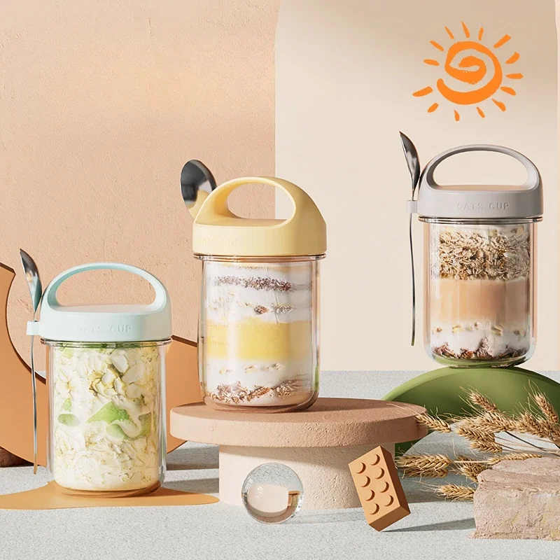 Meal Prep Oatmeal Jars - 420 мл новые чашки для завтрака,