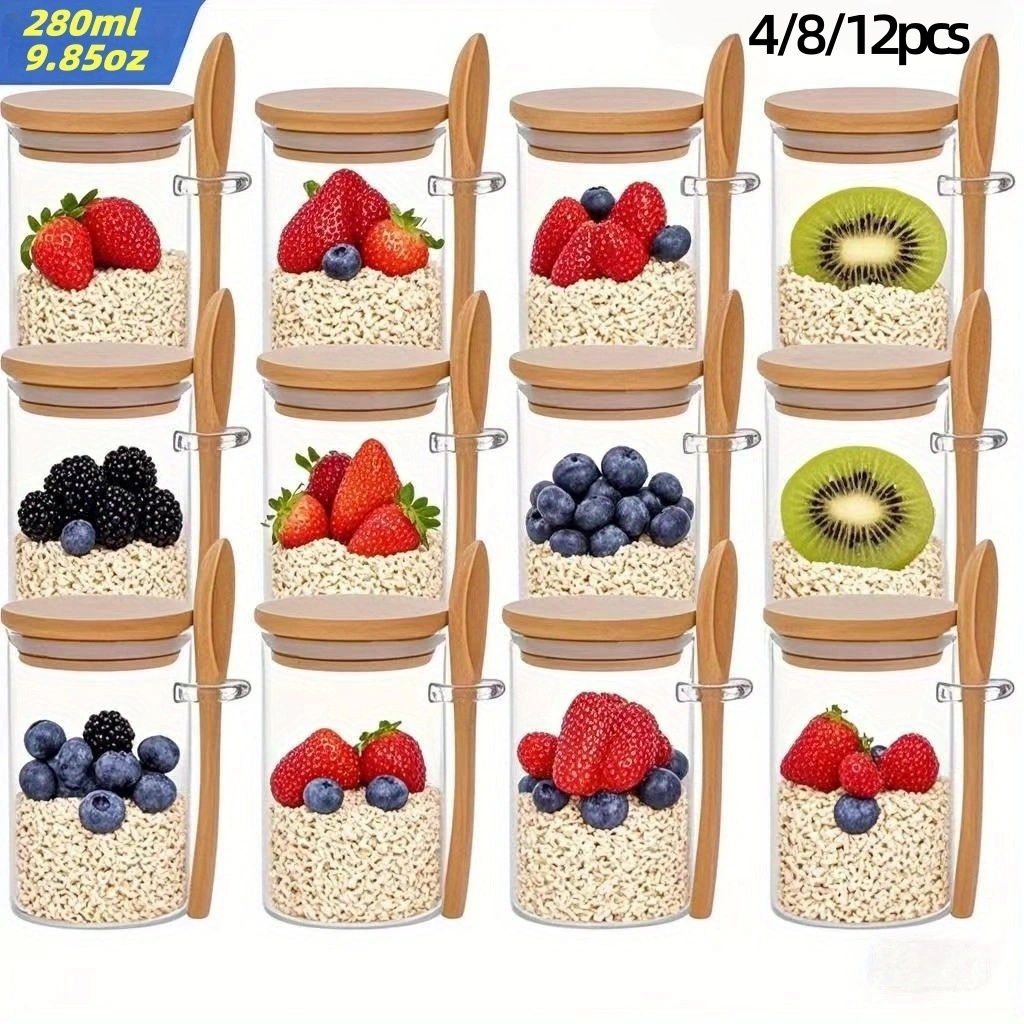 Набор из 4/8/12 стаканов для з – обзор и цена Meal Prep Oatmeal Jars