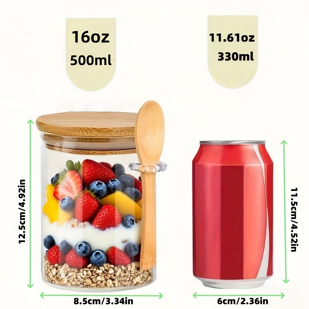 Набор стеклянных стаканов для  – обзор и цена Meal Prep Oatmeal Jars