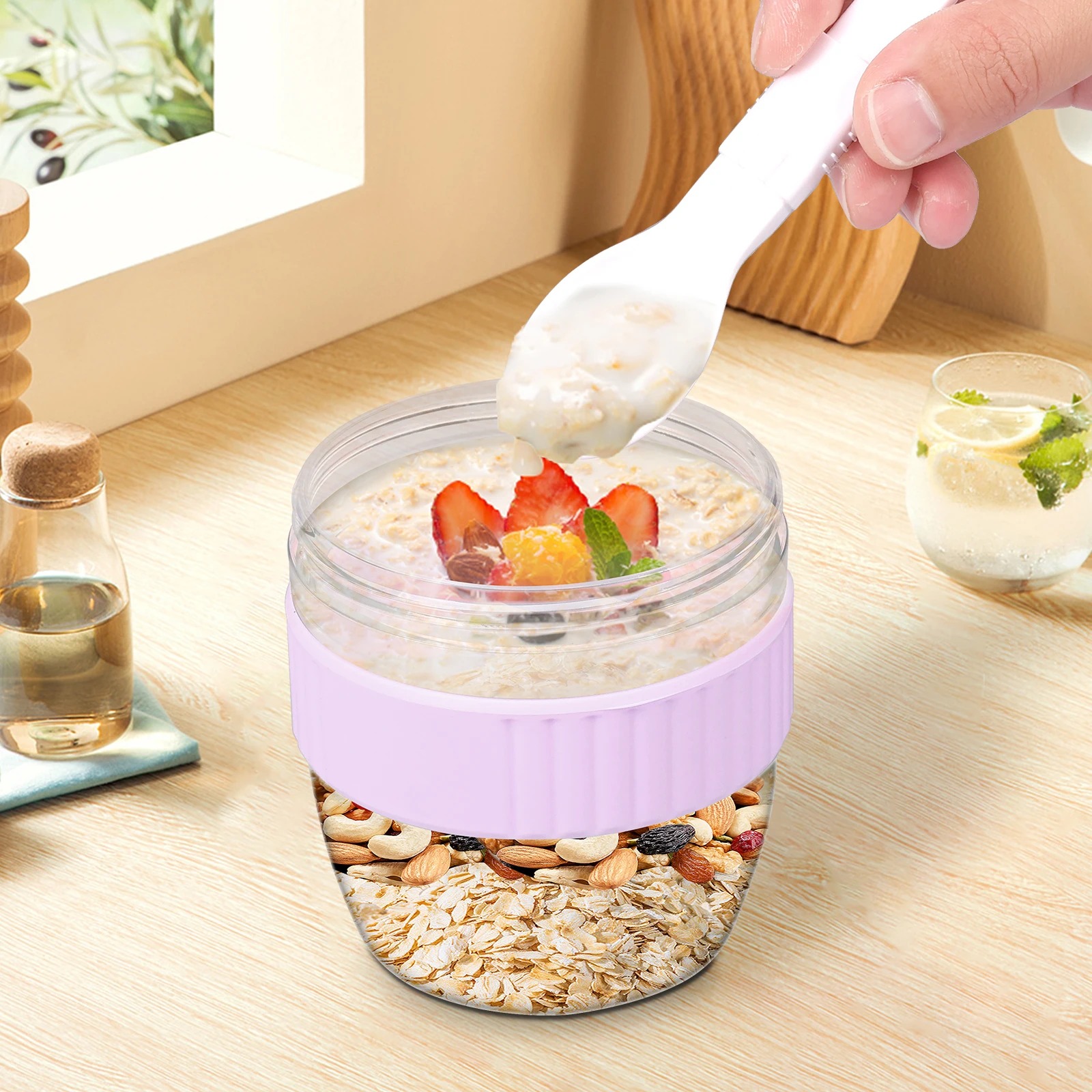 Двухслойный контейнер для овся – обзор и цена Meal Prep Oatmeal Jars